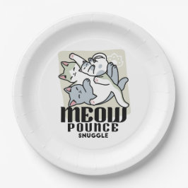 Laze Far日 – かわいい怠け猫デザイン ペーパープレート