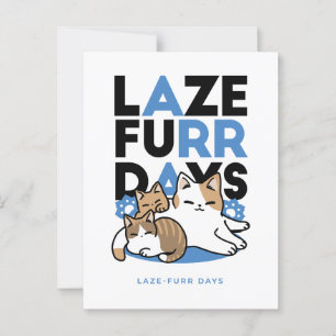 Laze Far日 – かわいい怠け猫デザイン ポストカード