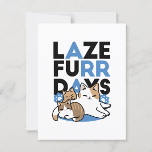 Laze Far日 – かわいい怠け猫デザイン ポストカード