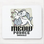 Laze Far日 – かわいい怠け猫デザイン マウスパッド (正面)