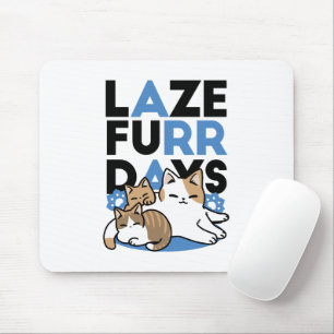 Laze Far日 – かわいい怠け猫デザイン マウスパッド