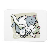 Laze Far日 – かわいい怠け猫デザイン マグネット (横)