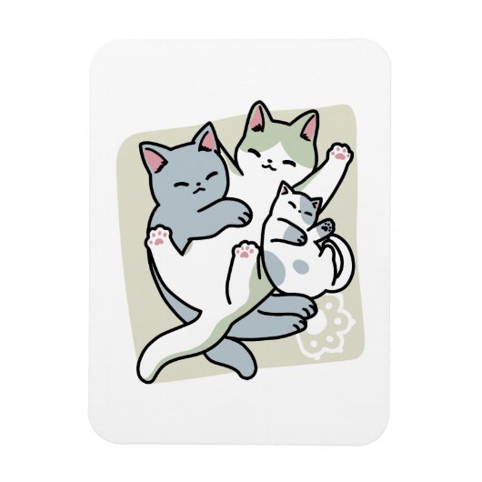 Laze Far日 – かわいい怠け猫デザイン マグネット (縦)