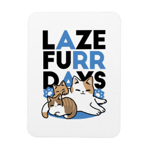 Laze Far日 – かわいい怠け猫デザイン マグネット