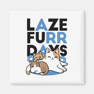 Laze Far日 – かわいい怠け猫デザイン マグネット