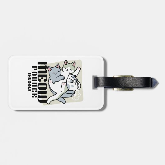 Laze Far日 – かわいい怠け猫デザイン ラゲッジタグ (裏面横)