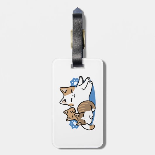 Laze Far日 – かわいい怠け猫デザイン ラゲッジタグ (裏面縦)