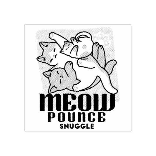 Laze Far日 – かわいい怠け猫デザイン ラバースタンプ (インプリント)