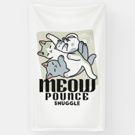 Laze Far日 – かわいい怠け猫デザイン 横断幕