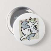 Laze Far日 – かわいい怠け猫デザイン 缶バッジ (正面&裏面)