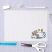 Laze Far日 – かわいい怠け猫デザイン 薄葉紙 (クラフト)