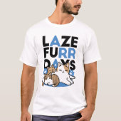 Laze Far日 – かわいい怠け猫デザイン Tシャツ (正面)