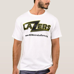 LaZerのロゴの白い背景、www.KCMetroLaZers.org Tシャツ