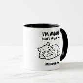 Lazy おもしろい Cat Mug - カスタム I'm Awake Cup マグカップ (正面右)