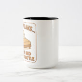 Lazy おもしろい Cat Mug – 「計画はあったけどベッドは勝った」 ツートーンマグカップ (中央)