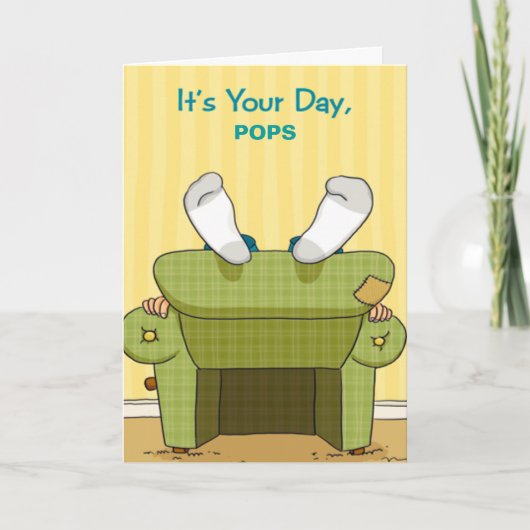 Lazy おもしろい Happy Father's Day Greeting Card カード (正面)