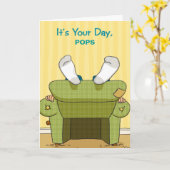 Lazy おもしろい Happy Father's Day Greeting Card カード (黄色い花)