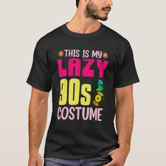 Lazy 90s衣装90年代テーマパーティービニール90年代 tシャツ (正面)