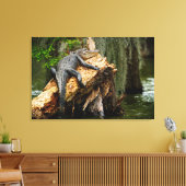 Lazy Aligator Streted Canvas Print by DeGruy キャンバスプリント (インサイチュ (リビング))