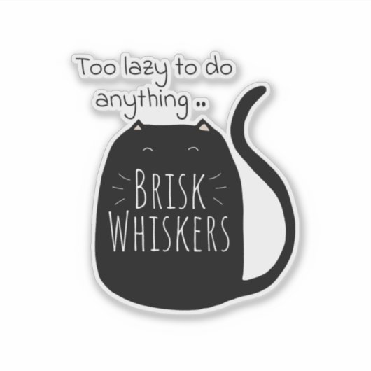 Lazy black cat  シール (正面)