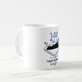 Lazy Black Cat & Inspiration Quote 陶磁器コーヒー コーヒーマグカップ (正面左)