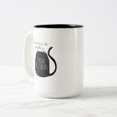 Lazy black cat Mug ツートーンマグカップ (正面左)