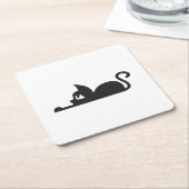 Lazy Cat スクエアペーパーコースター (アングル)