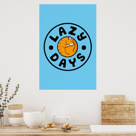 Lazy Cat Days Poster (24x36) ポスター (キッチン)