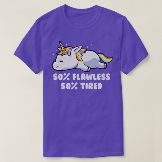 Lazy Cute Unicornギフト(1) Tシャツ (デザイン正面)