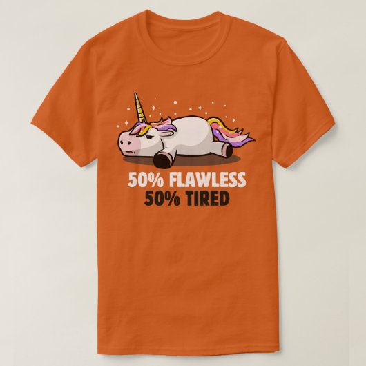 Lazy Cute Unicornギフト(2) Tシャツ (デザイン正面)