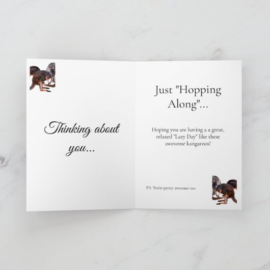 Lazy Days Kangaroo, Thinking of You カード (内部)