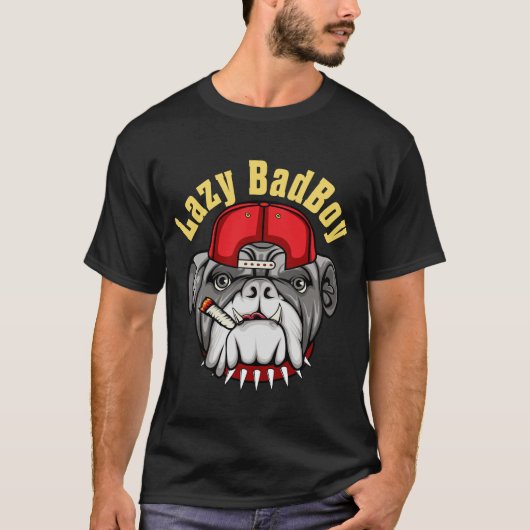 Lazy English Bulldog Tシャツ (正面)
