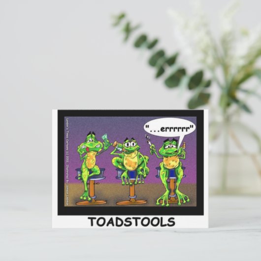 Lazy Frogsアカトアドストールギフト&ティおもしろいーズ ポストカード (スタンド正面)
