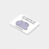 Lazy Funny Hippo I'll conquer the whole world ポストイット (アングル)
