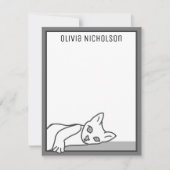 Lazy Kittenノートカお洒落ッパーソナライズされたド ノートカード (正面)