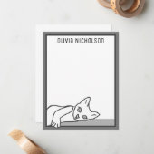 Lazy Kittenノートカお洒落ッパーソナライズされたド ノートカード (正面/裏面インサイチュ)