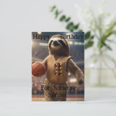 "Lazy Layups: A Sloths Game" 誕生日 ポストカード (スタンド正面)
