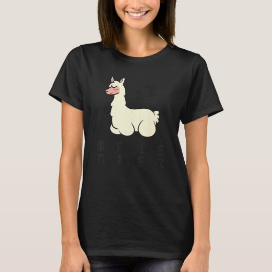 Lazy Llama Tardy Never Llamaより遅い Tシャツ (正面)