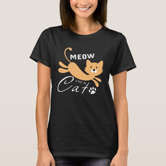 Lazy Meow I m A Cat Tシャツ (正面)