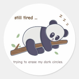 Lazy Panda Quote – まだ眠い&目の下のクマ ラウンドシール