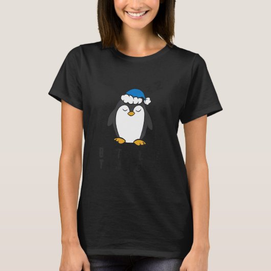 Lazy Penguin Tardy Never Penguinより遅いペンギン Tシャツ (正面)