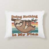 Lazy Retro Sloth Quote Rectangular Pillow アクセントクッション (正面)