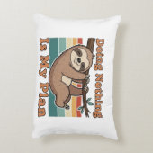 Lazy Retro Sloth Quote Rectangular Pillow アクセントクッション (裏面(縦))