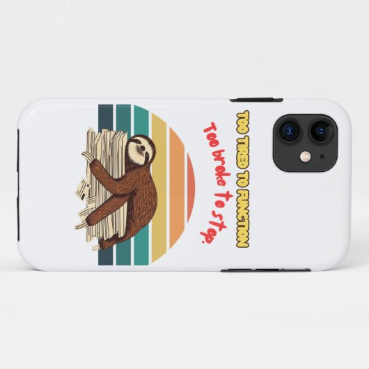 Lazy Retro Tired and Sarcastic Case-Mate iPhoneケース (裏面(横))