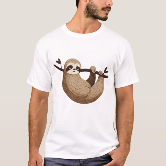 Lazy Sloth Chill Design Tシャツ (正面)