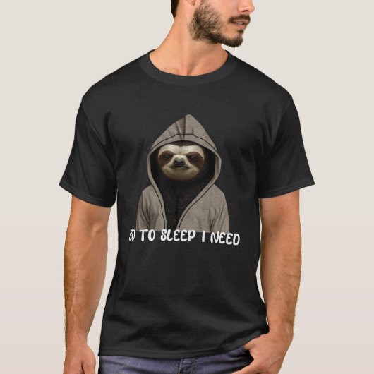 lazy sloth day sleep relax men women tシャツ (正面)