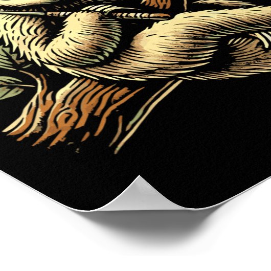 Lazy Sloth Dminton Player Shuttle 1  ポスター (角)