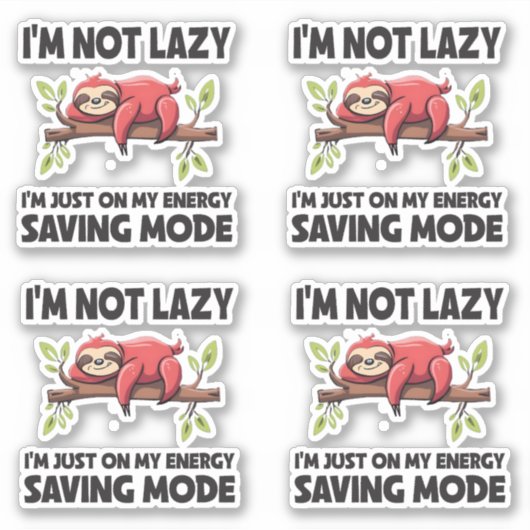 Lazy Sloth Energyおもしろい's Mode救スタンプ シール (正面)