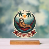 Lazy Sloth Humor Shirt Selective Effort Vintage アクリルサイン (ニュートラル)