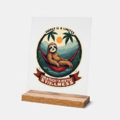 Lazy Sloth Humor Shirt Selective Effort Vintage アクリルサイン (傾斜)